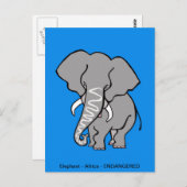 Handgezeichneter afrikanischer ELEPHANT-Schutz — b Postkarte (Vorne/Hinten)