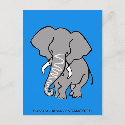 Handgezeichneter afrikanischer ELEPHANT-Schutz — b Postkarte (Vorderseite)