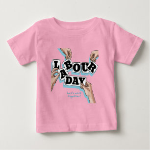 Handgezeichneter Arbeitstag - Lass zusammenarbeite Baby T-shirt