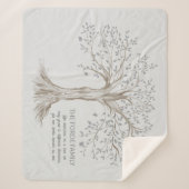 Handgezeichneter Baum Personalisierter Spruch Hell Sherpadecke (Vorderseite)