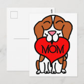 Handgezeichneter Beagle Herz Mama Postkarte (Vorne/Hinten)