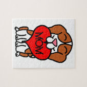 Handgezeichneter Beagle Herz Mama Puzzle (Horizontal)