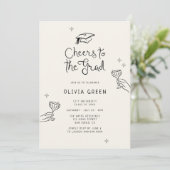 Handgezeichneter Beifall für den Grad-Abschluss Einladung (Stehend Vorderseite)