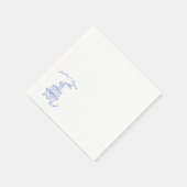 handgezeichneter benutzerdefinierter Champagner-Tu Serviette (Ecke)