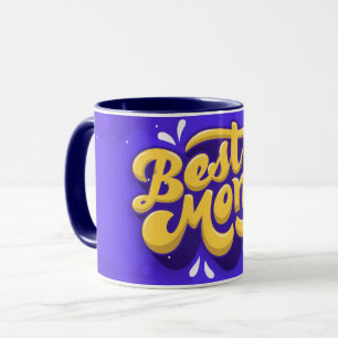 Handgezeichneter Best Mom Ever Lila Kaffee Tasse