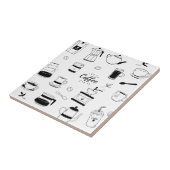 Handgezeichneter Black Coffee and Café Pattern Fliese (Seite)
