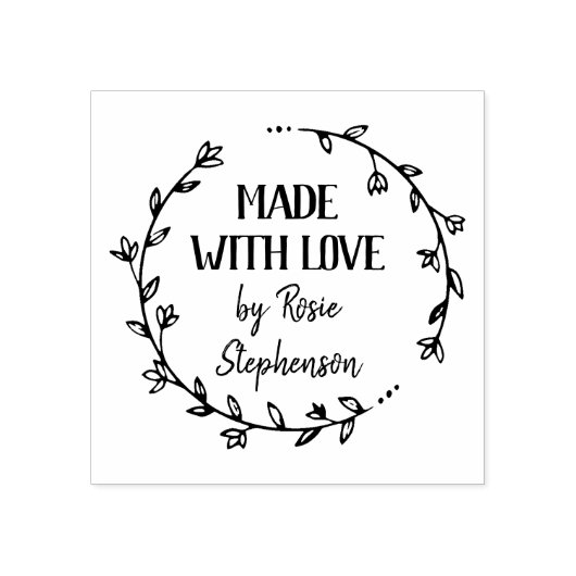 Handgezeichneter Blume mit Liebe Gummistempel (Prägung)