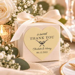 Handgezeichneter Bogen Hochzeit Danke Herz-Aufkleber