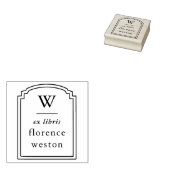 Handgezeichneter Bogenrahmen Monogramm Ex Libris B Gummistempel (Stempel)