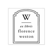 Handgezeichneter Bogenrahmen Monogramm Ex Libris B Gummistempel (Prägung)