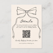 Handgezeichneter Bow Altes Geld Hochzeitsdetails Q Begleitkarte (Vorderseite)