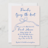 Handgezeichneter Bow Blau binden das Brautparty de Einladung (Vorderseite)