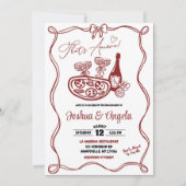 Handgezeichneter Bow, das ist ein mehr Paar Brautp Einladung (Vorderseite)