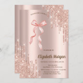 Handgezeichneter Bow Elegante Rahmen Punkte Einladung (Vorne/Hinten)