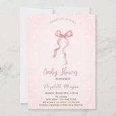 Handgezeichneter Bow Elegante Rahmen Punkte Einladung (Vorderseite)