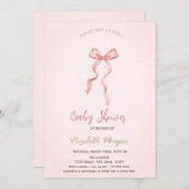 Handgezeichneter Bow Elegante Rahmen Punkte Einladung (Vorne/Hinten)