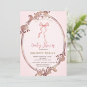 Handgezeichneter Bow Elegante Rahmen Punkte Einladung (Stehend Vorderseite)