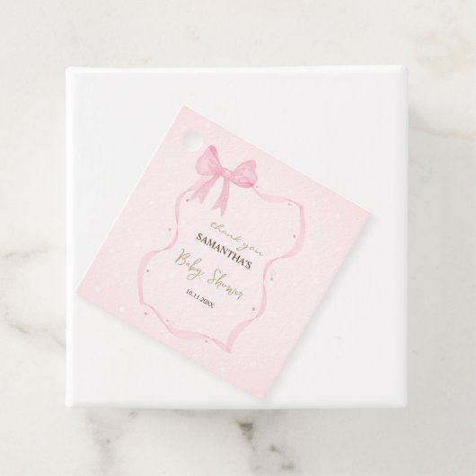 Handgezeichneter Bow Elegante Rahmen Punkte Geschenkanhänger (Beispiel)