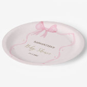 Handgezeichneter Bow Elegante Rahmen Punkte Pappteller (Schrägansicht)