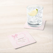 Handgezeichneter Bow Elegante Rahmen Punkte Rechteckiger Pappuntersetzer (Vor Ort)