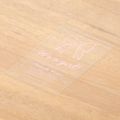 Handgezeichneter Bow Elegantes Script Girl Baby Du Acryleinladungen (Ablage )