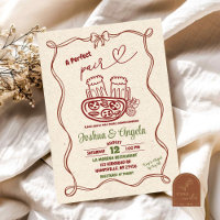 Handgezeichneter Bow Perfektes Paar Brautparty