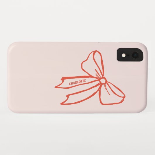 Handgezeichneter Bow Pink iPhone XR Fall Mate Case-Mate iPhone Hülle (Rückseite (Horizontal))