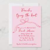 Handgezeichneter Bow rosa Verkleben des Knotenpunk Einladung (Vorderseite)