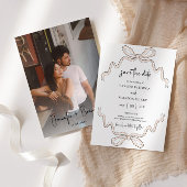 Handgezeichneter Bow Save the Date Foto Einladung