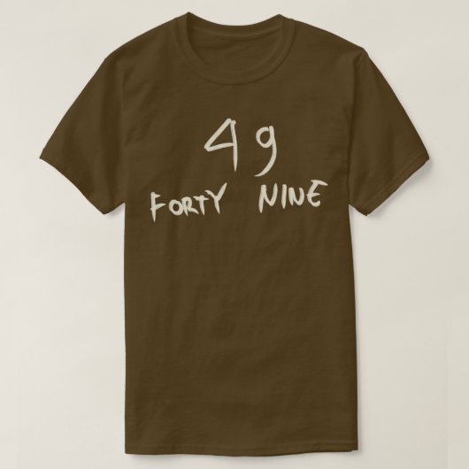 Handgezeichneter Brief Nummer 49 Neun T-Shirt (Design vorne)