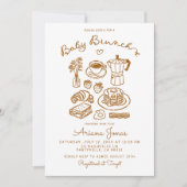 Handgezeichneter Brunch Einladung (Vorderseite)