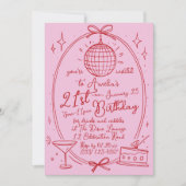 Handgezeichneter Buchsencocktail 21. Einladung (Vorderseite)