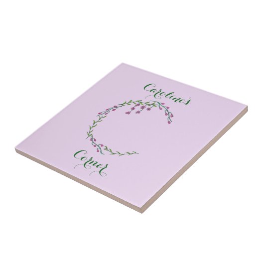 Handgezeichneter Buchstabe C Erste Blume für Monog Fliese (Seite)