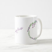 Handgezeichneter Buchstabe C Erste Blume für Monog Kaffeetasse (VorderseiteRechts)