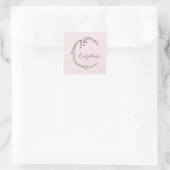 Handgezeichneter Buchstabe C Erste Blume für Monog Quadratischer Aufkleber (Tasche)