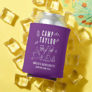 Handgezeichneter Camp Bachelorette Custom Can Kühl Dosenkühler