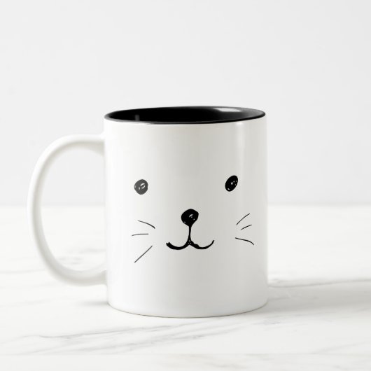 Handgezeichneter Cartoon Cat Pictures Niedliche Ki Zweifarbige Tasse (Links)