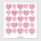 Handgezeichneter Cartoon Lächeln Niedlichen Rosa I Aufkleber (Blatt)