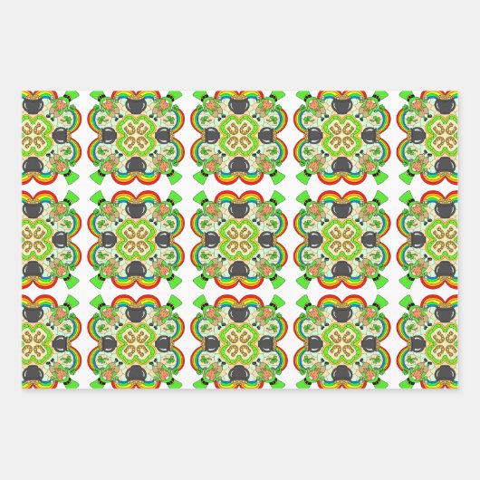 Handgezeichneter Cartoon St Patrick's Day Geschenkpapier Set (Vorderseite 3)