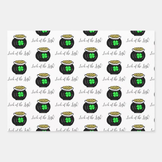 Handgezeichneter Cartoon St Patrick's Day Geschenkpapier Set (Vorderseite 2)