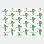 Handgezeichneter Cartoon St Patrick's Day Geschenkpapier Set (Vorderseite)