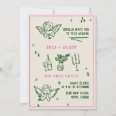 Handgezeichneter Champagnerturm Einladung zur Hoch (Rückseite)