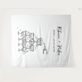 Handgezeichneter Champagnerturm Foto Wandteppich (Vorderseite (Horizontal))