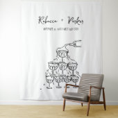 Handgezeichneter Champagnerturm Foto Wandteppich (Beispiel)