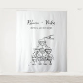 Handgezeichneter Champagnerturm Foto Wandteppich (Vorderseite)