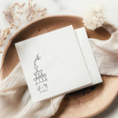 Handgezeichneter Champagnerturm Wedkin Napkin Serviette