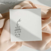 Handgezeichneter Champagnerturm Wedkin Napkin Serviette