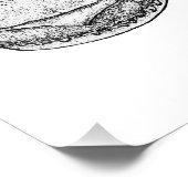 Handgezeichneter Cheeseburger-Kunstprint Fotodruck (Ecke)