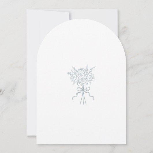 Handgezeichneter Chic Bow & Ribbon Bridesmaid Vors Einladung (Rückseite)