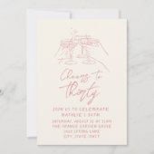 Handgezeichneter Cocktail feiert 30. Geburtstag Einladung (Vorderseite)